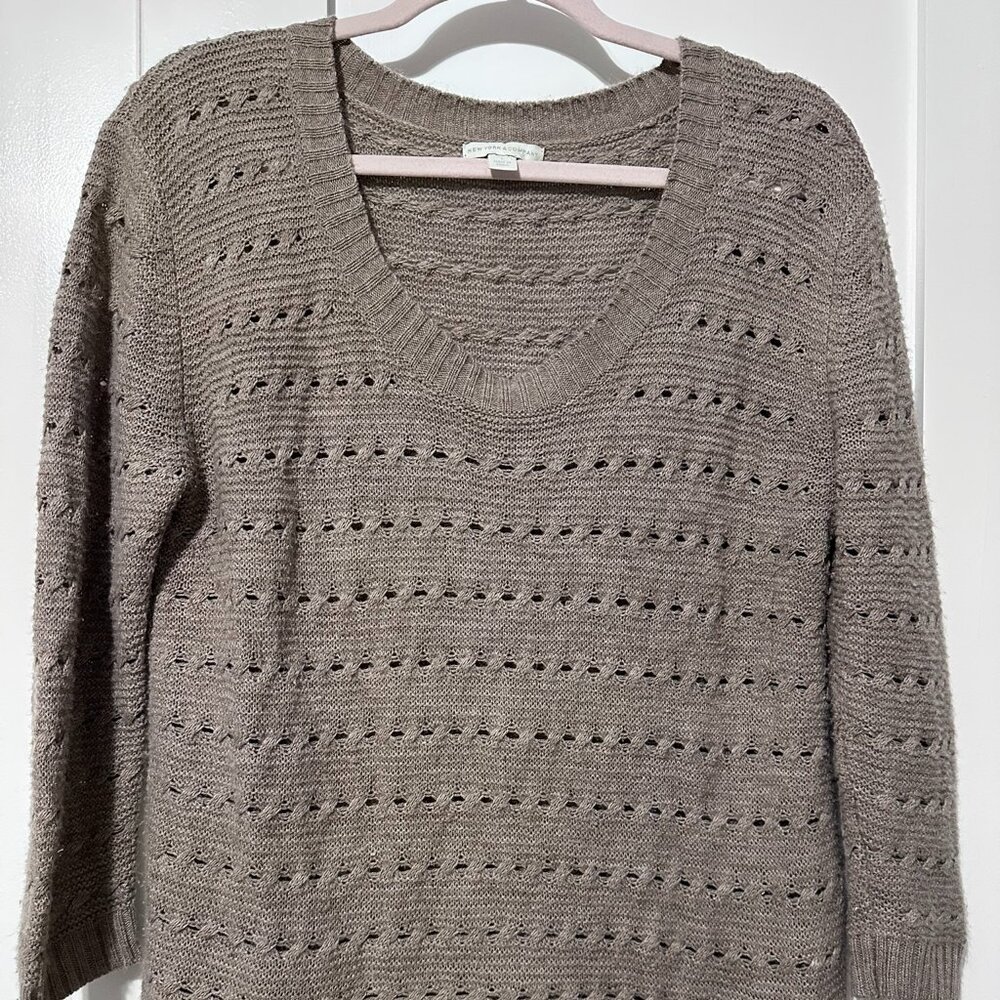 New York & Company brown Knit Sweater size L